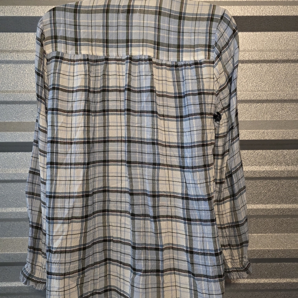 Ash Blue and Green Checkered Shirt - Picture 3 of 4